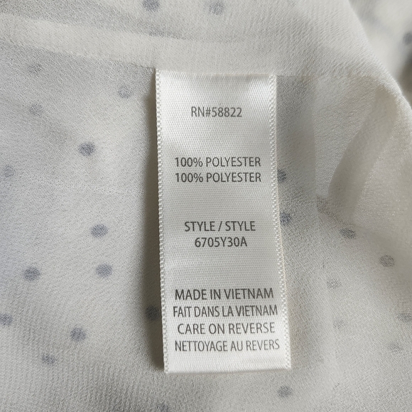 Size L Max Studio Black Polka Dot Sleeveless White Top - Picture 5 of 9